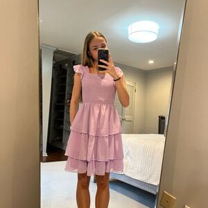 Lavender Ruffle Tiered Dress